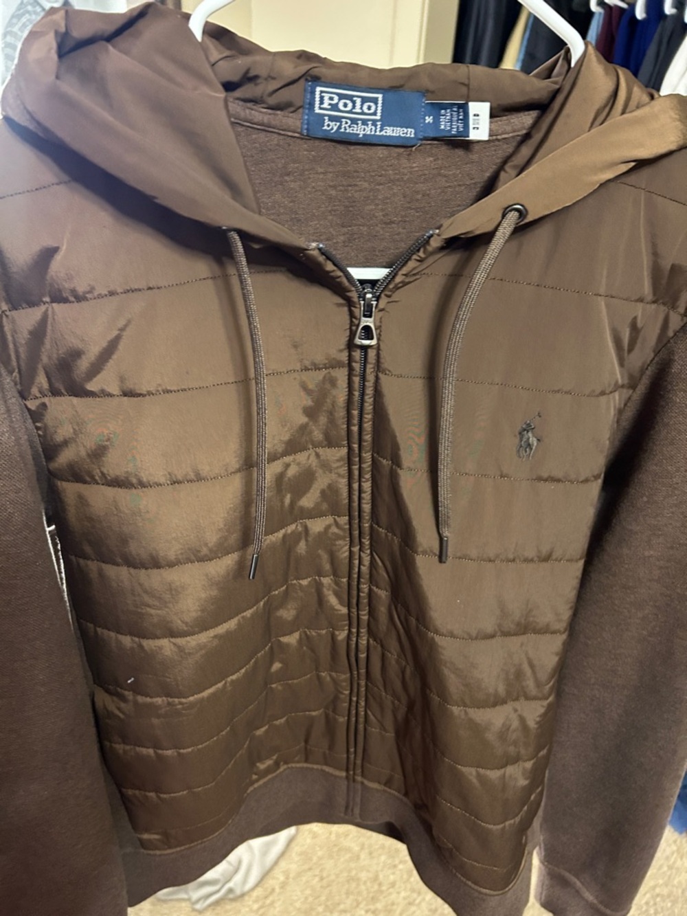 Polo by Ralph Lauren Brown Quilted Hooded Puffer Jacket